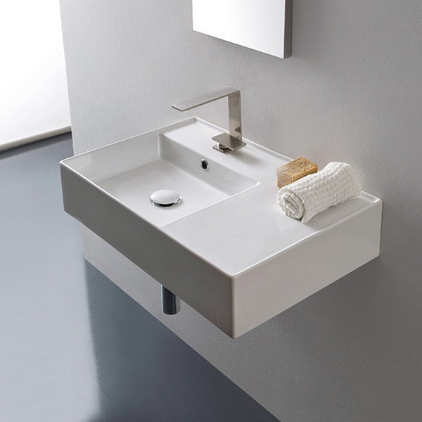 Scarabeo by Nameeks Teorema Ceramic Rectangular Vessel Bathroom Sink
